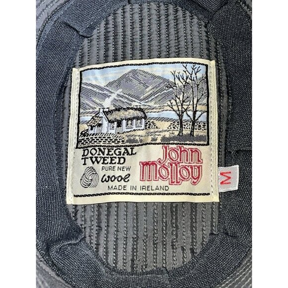 Vintage John Molloy Donegal Tweed Patchwork Pure Wool Hat Size M Ireland Made - Picture 6 of 8
